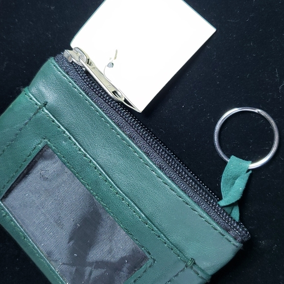 Green Genuine Leather Coin Change Wallet - Picture 3 of 3